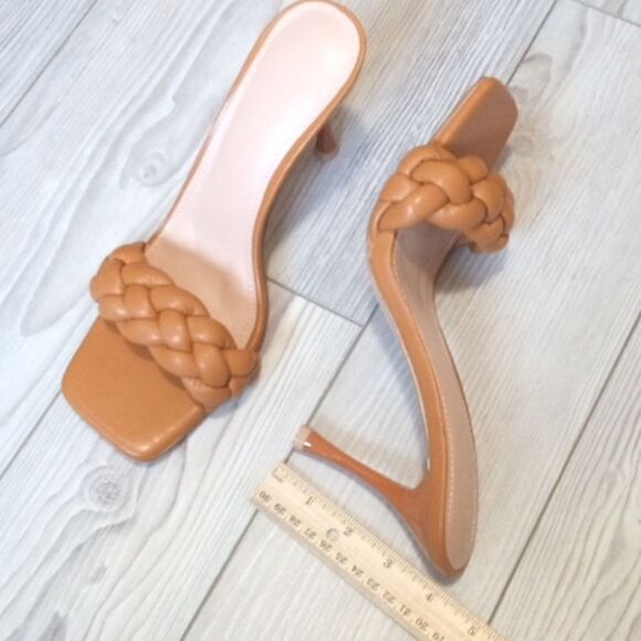 (60-4121) Ermonn Womens Square Open Toe Heeled Sandals Sz 9.5 - Picture 3 of 11